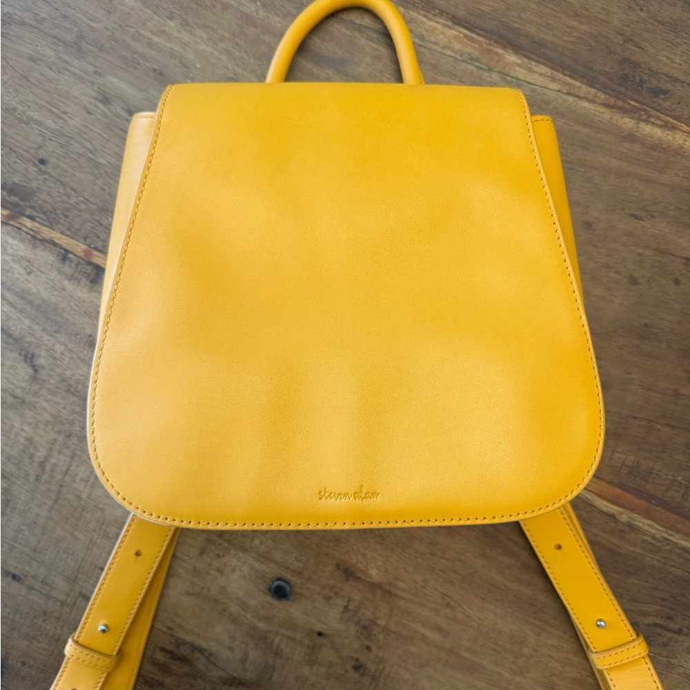 Steven Alan Leather Yellow Backpack Minimalist Design